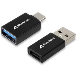Sharkoon Adaptador USB 3.2 Gen 1 OfficePal - USB-A a USB-C / USB-C a USB-A, Negro (Pack 2) - 5 Gbit/s