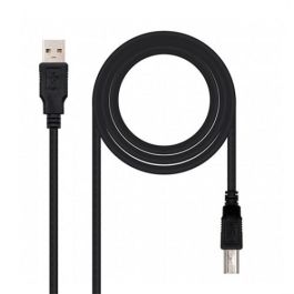 Nanocable 10.01.0104-BK Cable USB 2.0 Tipo A a B Macho, Negro, 3 Metros