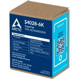 ARCTIC S4028-6K Ventilador Server 40x40x28mm 6000 RPM PWM Negro para Carcasa PC