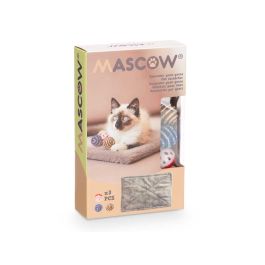 Alfombra para Mascota Mascow con 3 Bolas - 19x31x6.5 cm, Gris, Poliéster y Sisal (12 Unidades) Alfombra para Mascota Mascow con 3 Bolas - 19x31x6.5 cm, Gris, Poliéster y Sisal (12 Unidades)