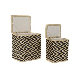 Cesta Ropa Colonial DKD Home Decor Negro Natural 32 x 50.5 x 43 cm Set de 2 Cesta Ropa Colonial DKD Home Decor Negro Natural 32 x 50.5 x 43 cm Set de 2