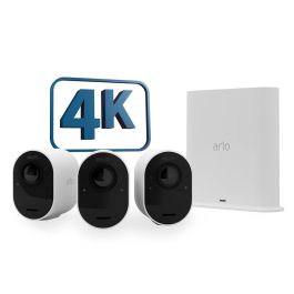 Arlo ARL0193108142533 Cámaras de vigilancia inalámbricas Ultra 2 (paquete de 3) 4K, Blanco, Batería 6 meses, Campo de visión 180°