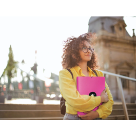 Antartik Carpeta de Gomas Tres Solapas Cartón Forrado A4 Rosa