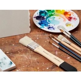 Liderpapel Brocha Paletina Plana Ancho 25 mm Cerdas de Cerda Certificado FSC para Óleo y Acrílico