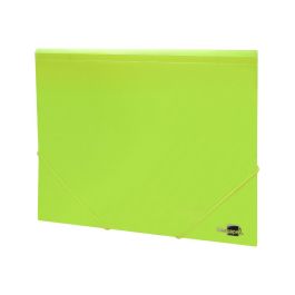 Carpeta Liderpapel Gomas Solapas Polipropileno Din A4 Amarillo Fluor Opaco