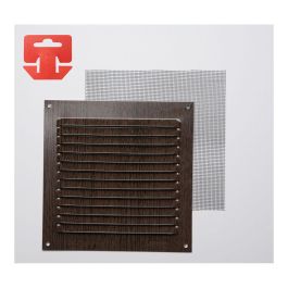 Fepre Rejilla con mosquitera aluminio imitación wenge 150x150mm, ventilación profesional y doméstica Precio: 3.69000027. SKU: S7902409