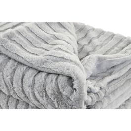 DKD Home Decor Manta Gris Claro Poliéster 170x130 cm 630 gsm para Sofá Estilo Urban (2 Unidades)