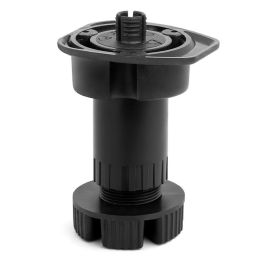 Herrajes Alk Pata Cocina Larry 9036.74 Regulable Zócalo 95-130mm Con Tetón Negro para Muebles de Cocina