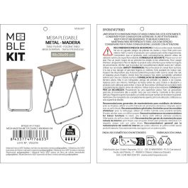 Inde Mesa Plegable Madera-Metal 48x38x66 cm 12mm Mdf 5.28 kg (2 Unidades)