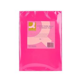 Papel Color Q-Connect Din A4 80 gr Rosa Intenso Paquete De 500 Hojas