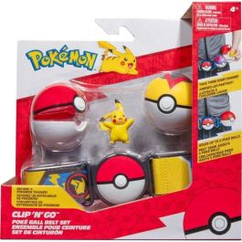 Cinturón Clip 'N' Go Pikachu del Día de Pokémon - BANDAI - Pokémon - 1 cinturón, 2 Poké Balls y 1 figura de Pikachu de 5 cm