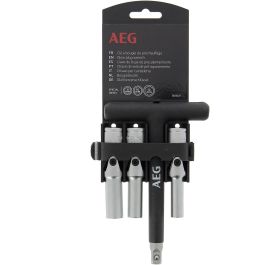 Llave de Bujías Incandescentes Diésel con 3 Enchufes Cardán (8, 10, 12 mm), Mango en T y Acero Inoxidable de Alta Calidad