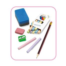 Molto Pupitre Infantil Pizarra de Tiza y Escritorio Rosa 90 cm de Plástico con 16 Accesorios Educativos, para Niños y Niñas 3+ Años