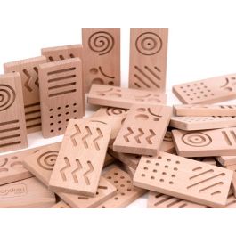 Juego Didactico Andreutoys Domino Sensorial Madera 28 Piezas