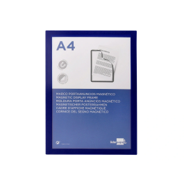 Liderpapel Marco Porta Anuncios Magnético DIN A4 Adhesivo Removible Color Azul