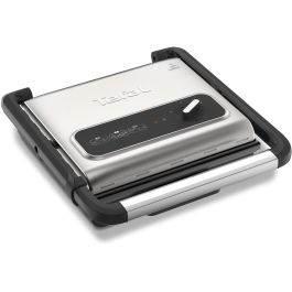 Tefal Tischgrill Inicio GC242D12, Grill de Mesa Negro y Acero Inoxidable, 740 cm², 2000W, Tapa con Bisagra