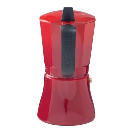 Cafetera de aluminio de 9 tazas modelo "petra" color rojo