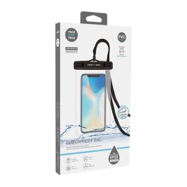 Tech One Tech Funda Impermeable para Móviles hasta 7" IPX8 PVC Negra con Lanyard