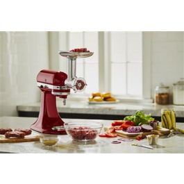 Kitchenaid 5KSMMGA Picadora Metálica de Carne para Alimentos con Discos de Picado Grueso, Mediano y Fino, y Accesorios para Embutir Salchichas