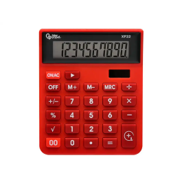 Liderpapel xf22 Calculadora Sobremesa 10 Dígitos Solar y Pilas Color Rojo 127x105x24 mm