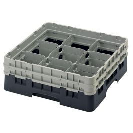 CAMBRO - 9S434-119 - Cesta de lavado 9 comp. 2 alturas - 14,8 cm Ø máx. - alt. máx. 13,5 cm - 50 x 50 x 18,4 cm - Verde sherwood Precio: 60.5. SKU: B1DNZSA4SN