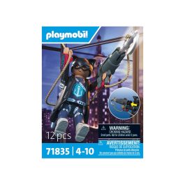 Playmobil 71835 Héroe Sombra sigiloso con lanzador de garfio y traje oscuro, para niños +4 años