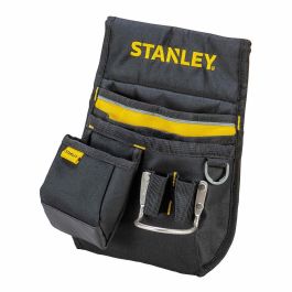 Stanley 1-96-181 Cinturón Portaherramientas de Nylon Alta Resistencia con Parte Trasera Acolchada, Bolsas para Clavos y Bucle Martillo, Negro