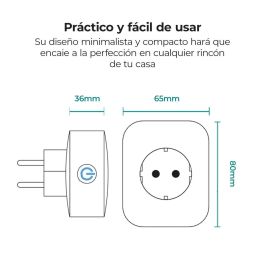 Enchufe Inteligente KSIX Smart Energy Slim WiFi 250V Blanco Enchufe Inteligente KSIX Smart Energy Slim WiFi 250V Blanco
