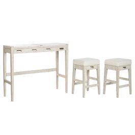DKD Home Decor Barra de Cocina Moderna de Mármol y Madera de Mango, Set 3 Piezas con Taburetes, Blanco Natural 112x40x96 cm DKD Home Decor Barra de Cocina Moderna de Mármol y Madera de Mango, Set 3 Piezas con Taburetes, Blanco Natural 112x40x96 cm