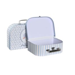 Caja Baby DKD Home Decor Azul Multicolor 9.5 x 20 x 28 cm Set de 3