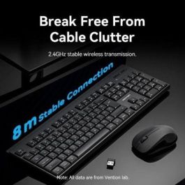 Vention KTZB0-ES Combo Teclado y Ratón Inalámbricos 2.4G KTZ-ES Español Negro para Windows 8/10/11