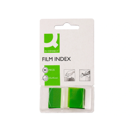 Q-connect Banderitas Separadoras Verdes Dispensador 50 Unidades Tamaño 45 x 25 mm