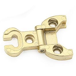 Herrajes Fab.Nacional Bisagra de Estilo Logos Zamak Latonado 45mm Largo 32mm Ancho Ideal para Puertas Pequeñas