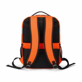Dicota P20471-18 Mochila HI-VIS Base 24L Naranja con Compartimento Portátil, rPET y Elementos Reflectantes para Niños y Niñas