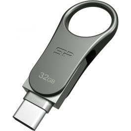 Silicon Power USB-Stick C80 32GB USB3.0 Plateado Tipo C-Ready Dual USB-A/USB-C