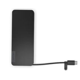 Lenovo USB-C Slim Travel Dock - Adaptador Portátil con Expansión de Puertos, Soporte para Pantallas de Alta Resolución y Carga Óptima