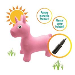 Lexibook Unicornio Inflable de Salto Peluche Juguete Infantil, Funda Removible, Estable con Bomba Incluida 50x45cm