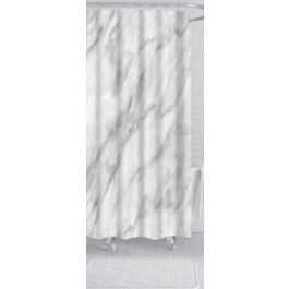 DKD Home Decor Cortina de Baño Glam, Colección Baño Mármol, Fabricada en Poliéster, Medidas 180 x 180 cm