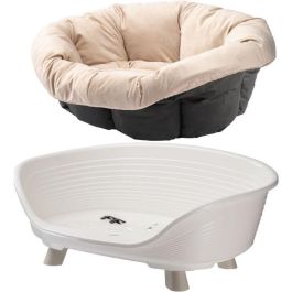 Ferplast FER8010690210018 Cesta Sofá Trono 6 para mascotas con cojín blanco