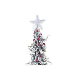 DKD Home Decor Árbol de Navidad Tradicional Verde Rojo con Luces LED y Fabricado en PVC 65 cm Alto (Pack 2 Unidades)