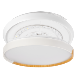 Ventilador Techo LED Blanco/Haya 45W 4400LM CCT DC Ultra Silencioso, Palas Retráctiles, Mando, Verano/Invierno