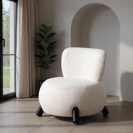 Sillón Blanco-Negro Tejido-Madera Salón 73 X 75 X 74,50 cm Precio: 255.9029. SKU: B1GB22NTW5