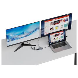 Conceptronic Docking Station DONN21 Gris 7 En 1 con Puertos USB, HDMI y SD