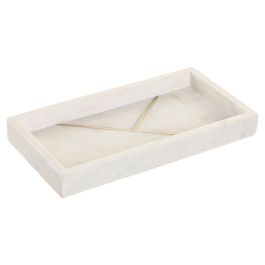 DKD Home Decor Bandeja Decorativa Glam de Mármol Blanco y Latón Dorado - Colección Mármol 2025 - 30x15x3.8 cm Precio: 13.89000019. SKU: B1CRZ9JRGD