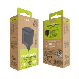 muvit for change cargador de pared 2 Tipo C PD45W aluminio