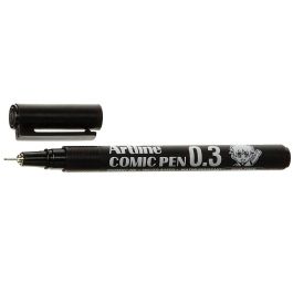 Rotulador Artline Calibrado Micrometrico Negro Comic Pen Ek-283 Punta Poliacetal 0,3 mm Resistente Al Agua 12 unidades