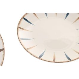 DKD Home Decor Vajilla Azul Blanco Porcelana Set de 18 Piezas Apto Microondas Lavavajillas 26.8 x 2.8 x 26.8 cm
