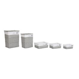 Cesta Ropa Basicos DKD Home Decor Gris 34 x 56 x 44 cm Set de 5