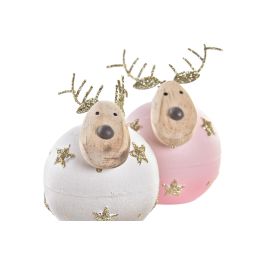 Figura Navidad Fantasia DKD Home Decor Rosa Palo Gris 7 x 9 x 7 cm (12 Unidades)