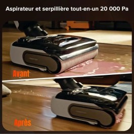 Roborock F25 RT Aspiradora 20000 Pa Lavado en Caliente 90 °C Limpieza Doble Filo Autolimpieza Agua Caliente